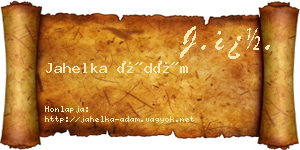 Jahelka Ádám névjegykártya